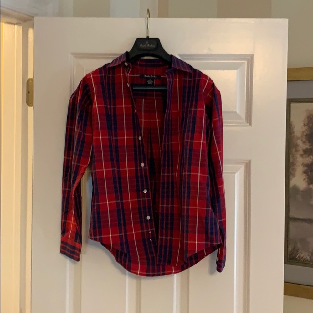 Brooks Brothers boys plaid dress shirt
